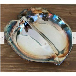 Peach Nectarine Fruit Shape Serving Dish Tray Vintage Bowl Silver Plated